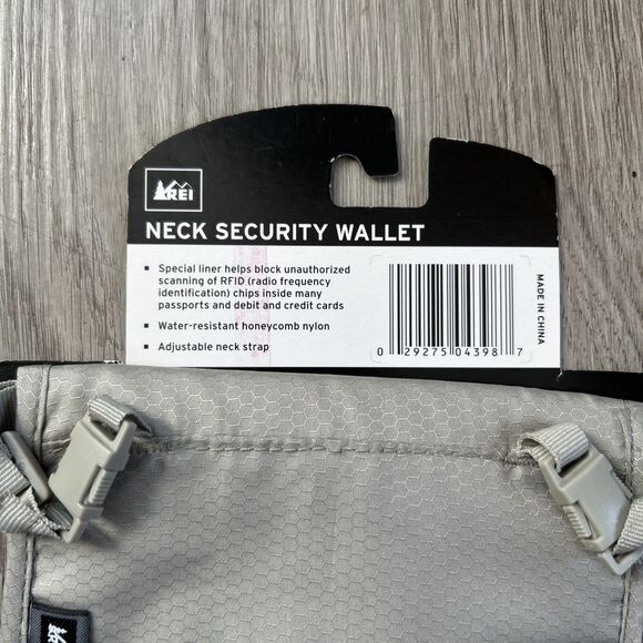 REI Travel Neck Wallet RFID Passport Holder 7" Taupe Security Zipper Pockets - Picture 5 of 6